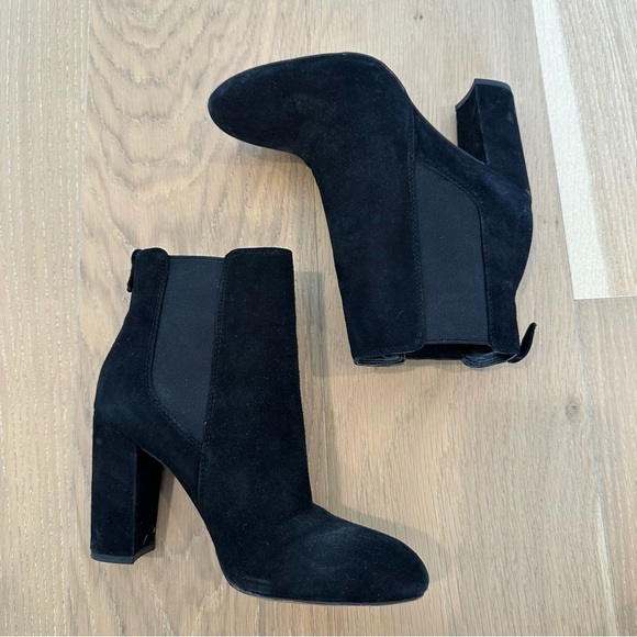 Sam Edelman Case Suede Block Heel Booties Short Ankle Boot Black Women’s 6.5 - Picture 5 of 16